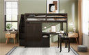Loft Bed With Stairs, Bookshelf, Drawers, Desk & Wardrobe, Space Saving Multifunctional Furniture