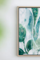 Framed Printed Acrylic Decorative Wall Art, Wall Decor For Living Room (Set of 2) - White / Green