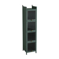 Glass Door Cabinet With Tier Storage