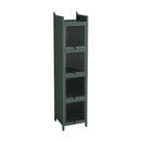 Glass Door Cabinet With Tier Storage