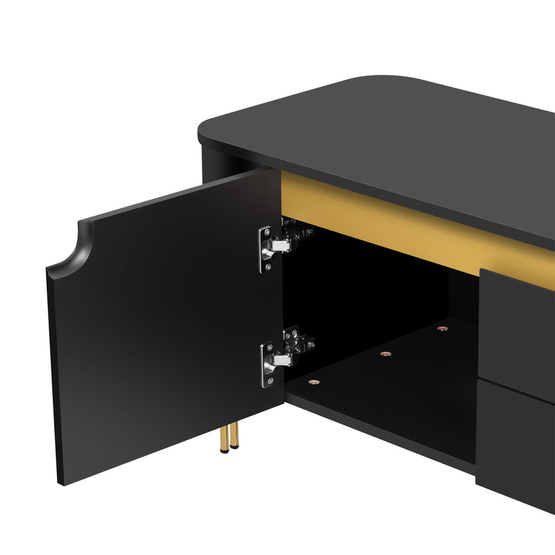 TV Stand For TVs Up To 80" With 4 Drawers And 2 Spacious Cabinets