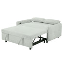 Pull-Out 2 Seat Modern Sleeper Sofa With 2 Throw Pillows And USB Ports