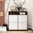 Modern Freestanding Shoe Storage Cabinet With 4 Flip Drawers