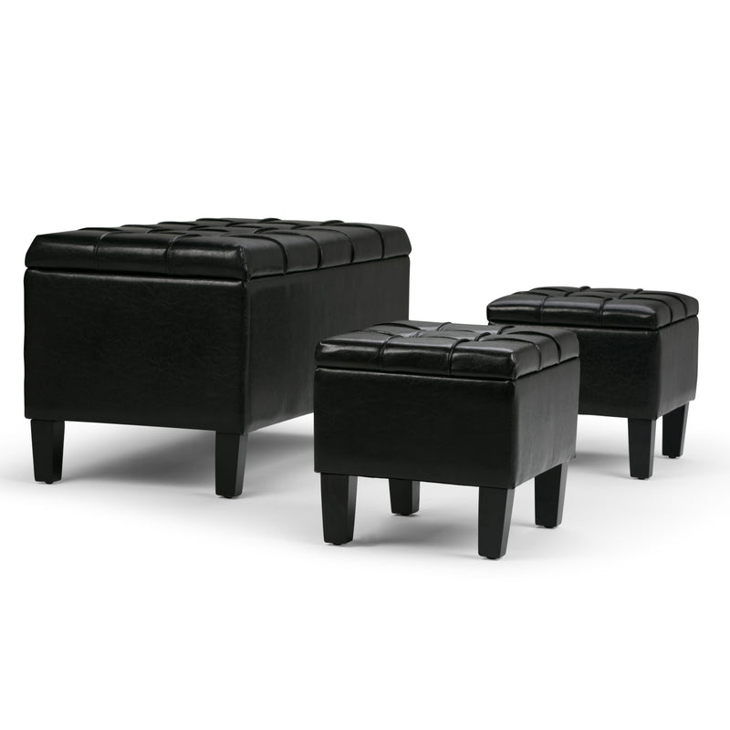 Dover - 3 Piece Storage Ottoman Contemporary Design