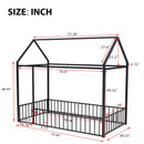 Metal Bed House Bed Frame With Fence