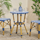 French Bistro Table Outdoor Elegance - White / Blue