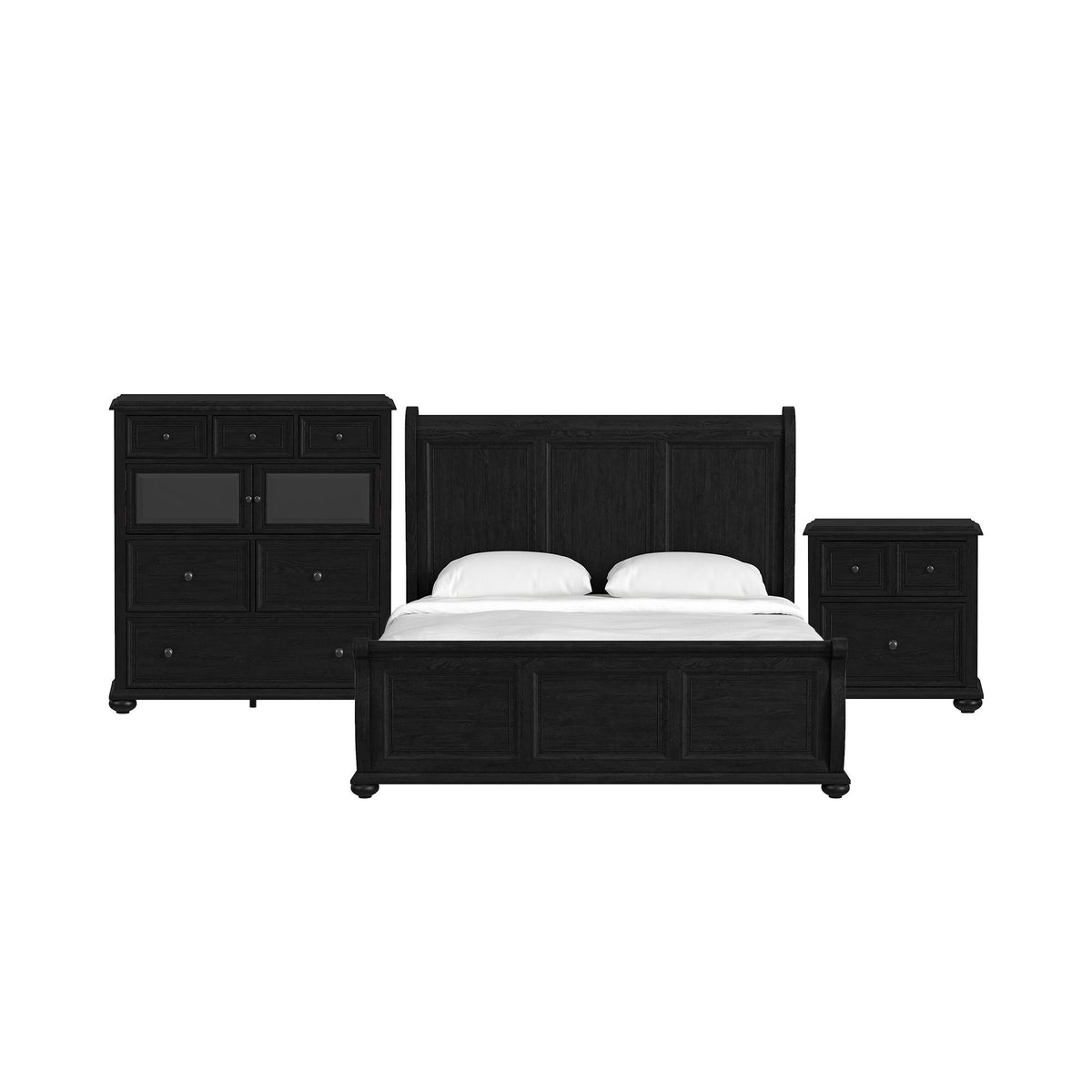 Heritage Sleigh Bedroom Set in Black by Elements International, view 10
