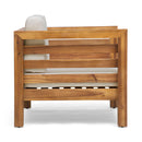 Outdoor Acacia Wood Patio Chair With Fabric Cushion