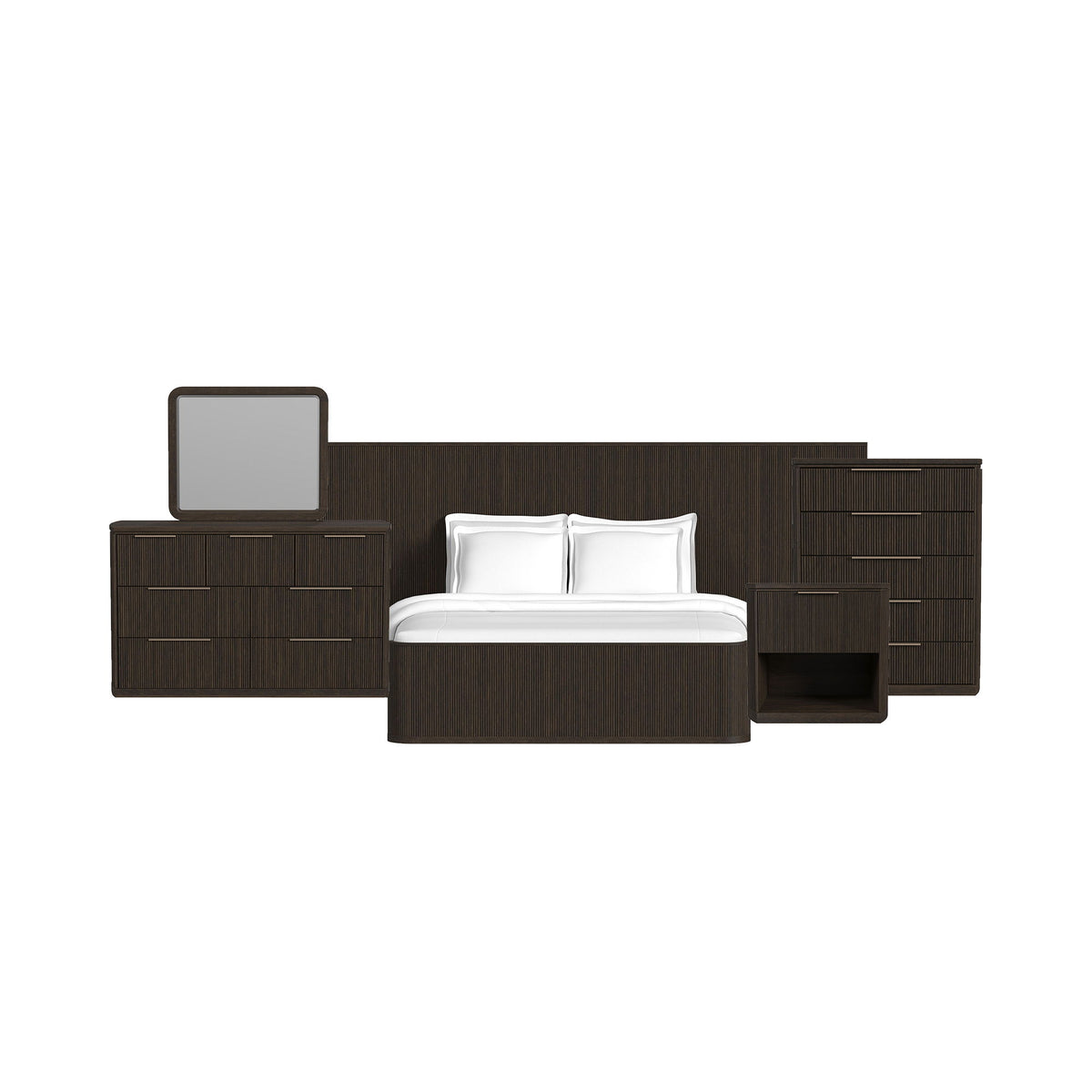 Sylvie Wall Bed Bedroom Set in Dark Brown by Elements International, view 14