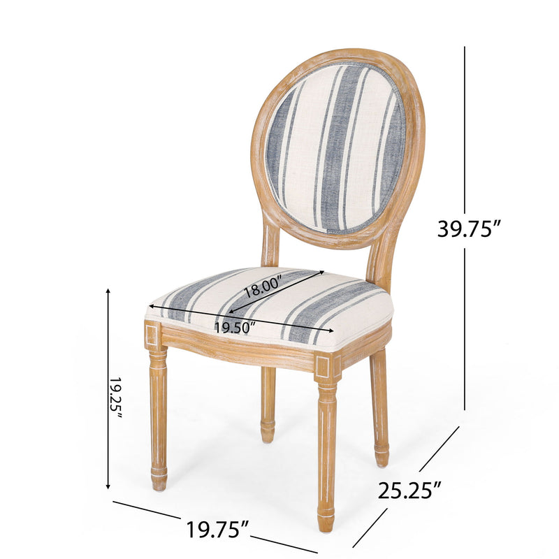 French Country Inspired Dining Chair With Iconic Round Backrest