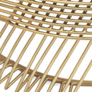 Round Table With Marble Top And Metal Base - Gold / Natural