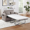 Sleeper Sofa With Foldable Mattress, USB Ports, Side Table & Storage Pocket