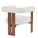 Modern Upholstered Round Arm Accent Chair With Velvet Upholstery