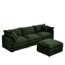 Contemporary Modular Sectional Sofa Set With Movable Ottoman