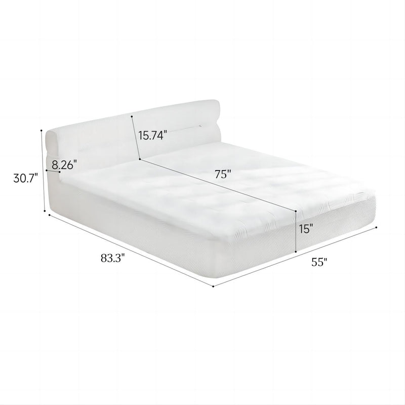 Full Mattress & Bed Frame With Cool , Innovative All In One, Pressure Relief, Motion Isolation - White