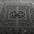 Elegant Cast Aluminum Square Fire Table With Fire Glass And Cover - Antique Bronze