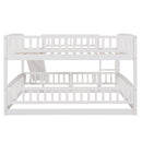 Low Bunk Bed With Slide, Fence And Ladder