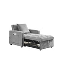 Modern Velvet 3 In 1 Sofa Bed Chair, Adjustable Recliner