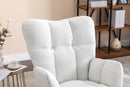 Teddy Fabric Rocking Gilder Nursery Chair For Living Room Indoor - Ivory