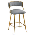 Counter Height Bar Stools With Powder Coating Base And Footrest (Set of 2) - Beige