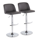 Toriano - Contemporary Adjustable Barstool With Swivel & Rounded T Footrest (Set of 2)
