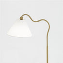 Ornate - Ring Base Curved Table Lamp With Triangle Drum Shade - Gold / White