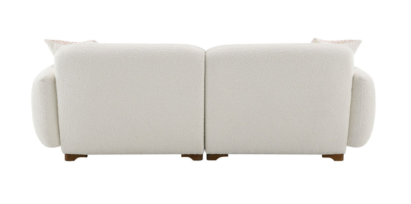 Darius - Boucle Sofa With 2 Toss Pillows - Beige