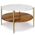 Wagner - Round Marble & Wood Table