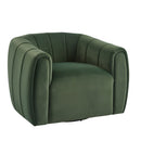 Serenizia - Upholstered Velvet Swivel Chair With Channel Tufted