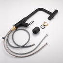 Kitchen Waterfall Faucet With Pull Down Sprayer, Single Handle, 360 Degree Rotating