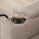 Convertible Chaise Lounge Sofa Chair With USB Ports, Cup Holders, Phone Holder And Storage
