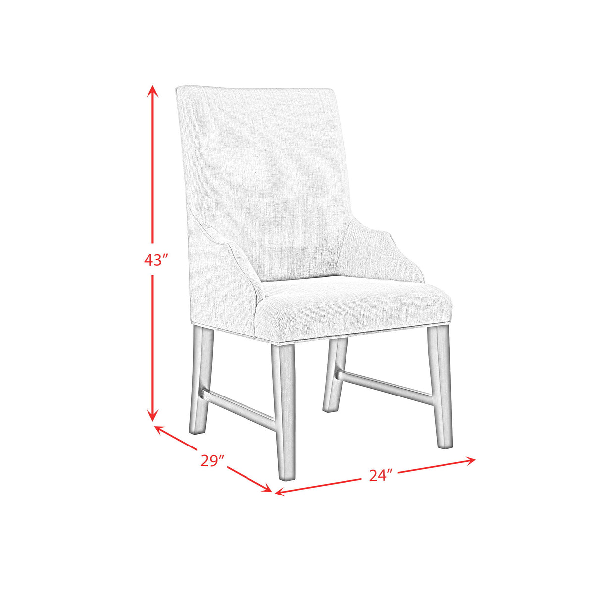 Montrose Fabric Dining Host Chair (Set of 2) in Espresso / Light Gray by Elements International, view 3