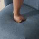 Modern Low Back Accent Upholstered Armless Living Room Chairs, Round Feet