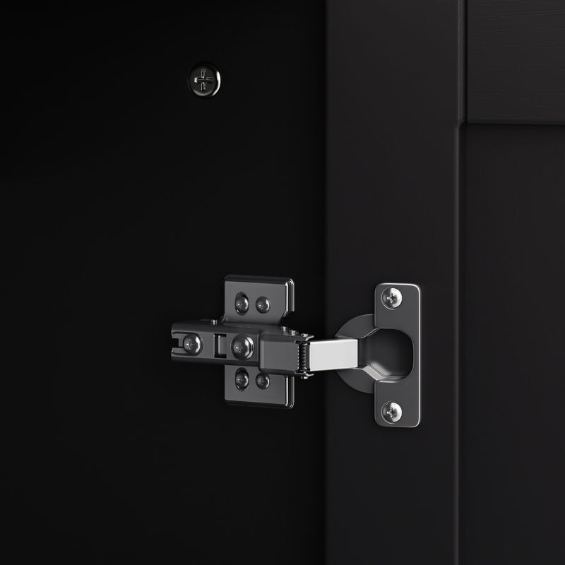 Vintage 4 Door Cabinet For Living Room - Black