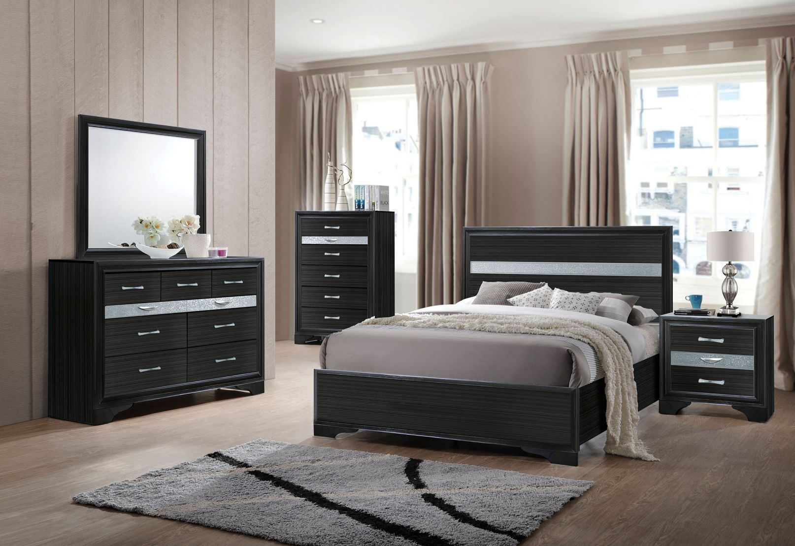 ACME Naima Twin Bed in Black 25910T - Atlantic Fine Furniture Melbourne FL