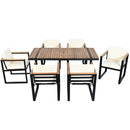 7 Pieces Outdoor Dining Set Patio Dining Table And Chair Set With And Removable Cushions For Patio