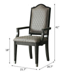 House Beatrice - Arm Chair (Set of 2) - Two Tone Gray Fabric & Charcoal