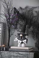 Gnome With 'Boo' Banner, For Halloween Decor - Black White