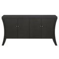 Refined Industrial 4 Door Credenza With Arc Legs & Bronze Clasps