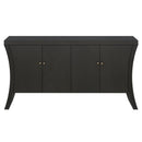 Refined Industrial 4 Door Credenza With Arc Legs & Bronze Clasps