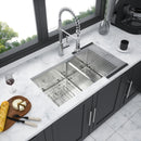 Modern Double Bowl Undermount Kitchen Sink 50 / 50 Design Stainless Steel