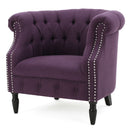 Celestialis - Upholstered Club Chair With Tub Design And Rolled Recessed Armrests