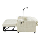 Modern Loveseat Pull Out Sofa Bed With Adjustable Backrest, Two Cup Holders, A Phone Holder, Three Charging Ports And Side Storage Pockets For Living Room