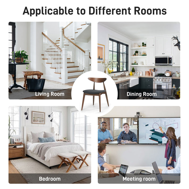 Retro Dining Chairs With Ergonomic Back (Set of 2)