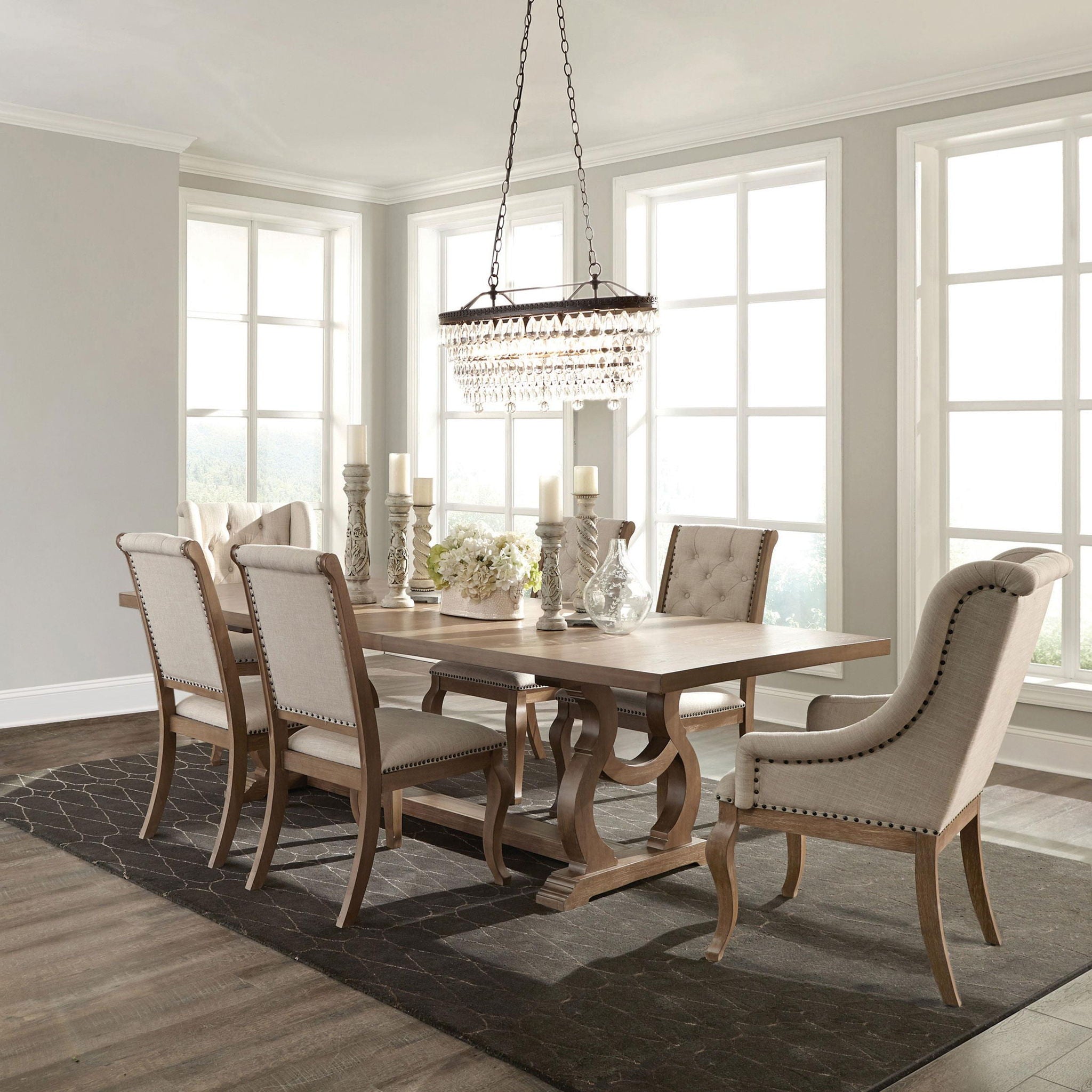 Brockway 7-piece Extension Leaf Dining Set Barley Brown