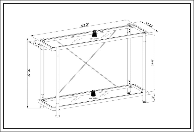 Glass Sofa Table For Living Room & Bedroom