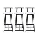 Modern Bar Stools With Backrest For Kitchen (Set of 3)