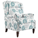 Push Back Recliner Chair Upholstered Recliner Armchair With Classic Wing Back And Solid Gourd-Shaped Legs