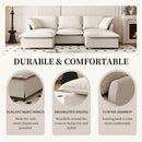 Sectional Sofa With Ottoman Cloud Couch Set With Throw Pillows, Free Combination