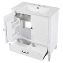 Vintage Style Bathroom Vanity With Sink, Multi Functional Storage, Soft-Closing Door